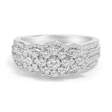 Load image into Gallery viewer, .925 Sterling Silver 1.0 Cttw Diamond Engagement Ring and Soldered Wedding Band Set
