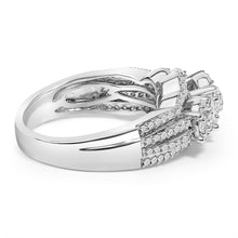 Load image into Gallery viewer, .925 Sterling Silver 1.0 Cttw Diamond Engagement Ring and Soldered Wedding Band Set
