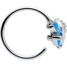 Load image into Gallery viewer, 20G 5/16 Blue CZ Gem Swirl Fan Nose Hoop
