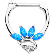 Load image into Gallery viewer, 16G 5/16 Blue CZ Gem Swirl Fan Cartilage Clicker
