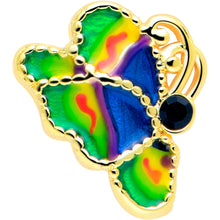 Load image into Gallery viewer, 16G 1/4 Blue Gem Gold Tone Butterfly Colors Cartilage Tragus Earring
