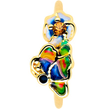 Load image into Gallery viewer, 20G 5/16 Yellow Gem Gold Tone Butterfly Colors Nose Hoop
