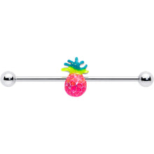 Load image into Gallery viewer, 14G Hot Tropical Pineapple Industrial Barbell 38mm
