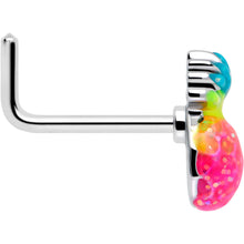 Load image into Gallery viewer, 20G 7mm Hot Tropical Pineapple L Shape Nose Ring
