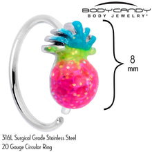 Load image into Gallery viewer, 20G 5/16 Hot Tropical Pineapple Nose Hoop
