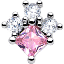 Load image into Gallery viewer, 16G 5/16 Pink Clear CZ Gem Rhombus Riot Labret Monroe Tragus
