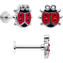 Load image into Gallery viewer, 16G 5/16 Ladybug Hippie Flower Labret Monroe Tragus Set of 3
