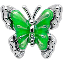 Load image into Gallery viewer, 16G 5/16 Butterfly Green Splash Labret Monroe Tragus
