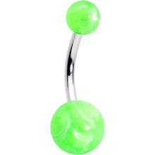 Load image into Gallery viewer, Opaque Bright Green Ends Belly Ring
