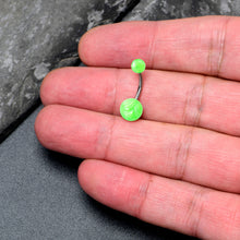 Load image into Gallery viewer, Opaque Bright Green Ends Belly Ring
