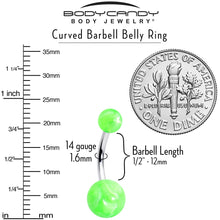 Load image into Gallery viewer, Opaque Bright Green Ends Belly Ring
