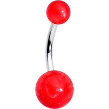 Load image into Gallery viewer, Opaque Bright Red Ends Belly Ring
