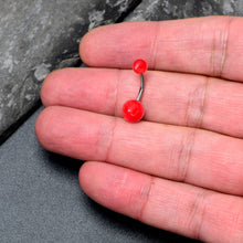 Load image into Gallery viewer, Opaque Bright Red Ends Belly Ring

