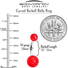 Load image into Gallery viewer, Opaque Bright Red Ends Belly Ring
