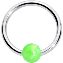 Load image into Gallery viewer, 16G 3/8 Simple Opaque Bright Green Ball BCR Captive Bead Ring
