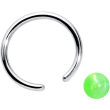 Load image into Gallery viewer, 16G 3/8 Simple Opaque Bright Green Ball BCR Captive Bead Ring
