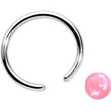 Load image into Gallery viewer, 16G 3/8 Simple Opaque Pink Ball BCR Captive Bead Ring

