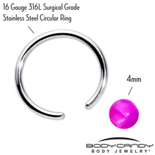 Load image into Gallery viewer, 16G 3/8 Simple Opaque Purple Ball BCR Captive Bead Ring
