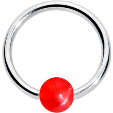 Load image into Gallery viewer, 16G 3/8 Simple Opaque Bright Red Ball BCR Captive Bead Ring
