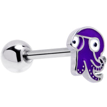 Load image into Gallery viewer, Purple Octopus Barbell Tongue Ring
