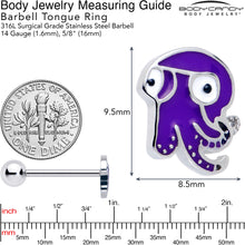 Load image into Gallery viewer, Purple Octopus Barbell Tongue Ring
