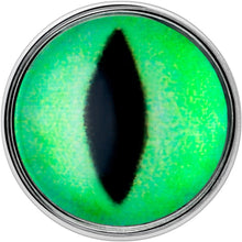 Load image into Gallery viewer, Kitty Green Eye UV Reactive Barbell Tongue Ring
