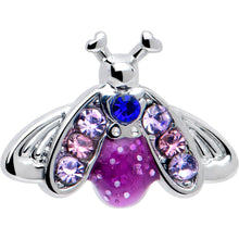 Load image into Gallery viewer, 20G 7mm Pink Blue Gem Beautiful Insect L Shape Nose Ring

