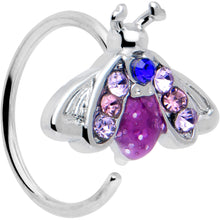 Load image into Gallery viewer, 20G 5/16 Pink Blue Gem Beautiful Insect Nose Hoop
