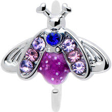 Load image into Gallery viewer, 20G 5/16 Pink Blue Gem Beautiful Insect Nose Hoop
