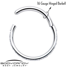 Load image into Gallery viewer, 16G Clear Cubic Zirconia Forward Facing Hinged Segment Ring
