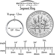 Load image into Gallery viewer, 16G Clear Cubic Zirconia Forward Facing Hinged Segment Ring
