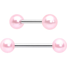 Load image into Gallery viewer, Purple Clear CZ Gem Butterfly Pink Barbell Tongue Ring Set of 4
