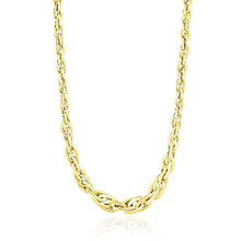 Load image into Gallery viewer, Polished Double Oval Link Chain Necklace in 14k Yellow Gold
