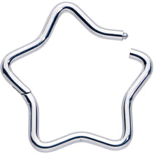 Load image into Gallery viewer, 16G 3/8 Five Pointed Star Shaped Hinged Segment Ring
