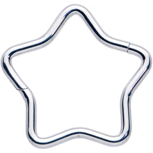 Load image into Gallery viewer, 16G 3/8 Five Pointed Star Shaped Hinged Segment Ring
