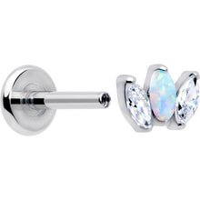 Load image into Gallery viewer, Titanium Internally Threaded Flat Back Stud - 18G Fancy CZ Opal
