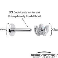 Load image into Gallery viewer, Titanium Internally Threaded Flat Back Stud - 18G Fancy CZ Opal
