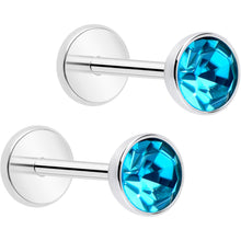 Load image into Gallery viewer, 4mm CZ Gem Round Flat Back Stud Earrings - 1 Pair
