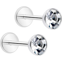Load image into Gallery viewer, 4mm CZ Gem Round Flat Back Stud Earrings - 1 Pair
