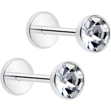Load image into Gallery viewer, 4mm CZ Gem Round Flat Back Stud Earrings - 1 Pair
