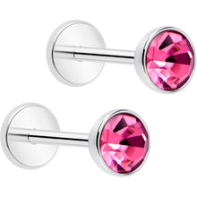 Load image into Gallery viewer, 4mm CZ Gem Round Flat Back Stud Earrings - 1 Pair
