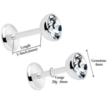 Load image into Gallery viewer, 4mm CZ Gem Round Flat Back Stud Earrings - 1 Pair

