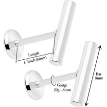 Load image into Gallery viewer, 316L Surgical Steel Straight Barbell Flat Back Stud Earrings - 1 Pair
