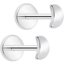 Load image into Gallery viewer, 4mm Crescent Moon Flat Back Stud Earrings - 1 Pair
