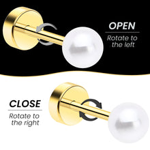 Load image into Gallery viewer, 14k Yellow Gold Plated 4mm Iridescent Ball Flat Back Stud Earrings - 1 Pair
