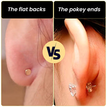 Load image into Gallery viewer, 14k Yellow Gold Plated 4mm Iridescent Ball Flat Back Stud Earrings - 1 Pair
