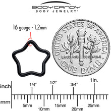 Load image into Gallery viewer, 16G 5/16 Black Star Shaped Hinged Segment Ring
