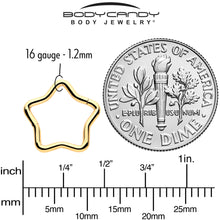 Load image into Gallery viewer, 16G 5/16 Gold Tone Star Shaped Hinged Segment Ring
