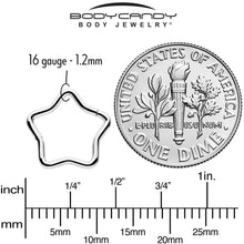 Load image into Gallery viewer, 16G 5/16 Star Shaped Hinged Segment Ring
