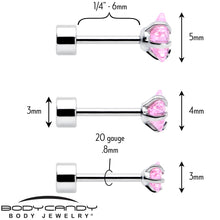 Load image into Gallery viewer, Pink Star CZ Flat Back Stud Earrings - 3 Pairs
